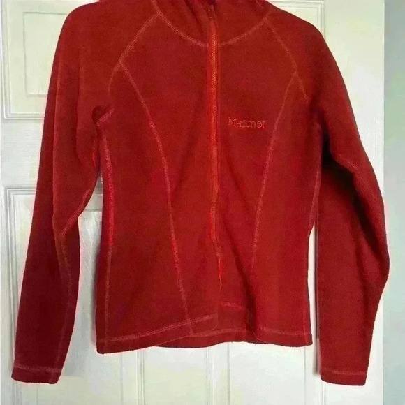 Marmot Womens Size S Hoodie Sweater Full Zip Burnt Orange Fleece Jacket - Picture 3 of 5